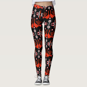 Peacock Peafowl Bird Folk Art Leggings