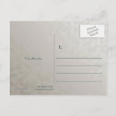 Peacock-Peahen Bewaar de datum Briefkaart, zilver Aankondigingskaart (Achterkant)