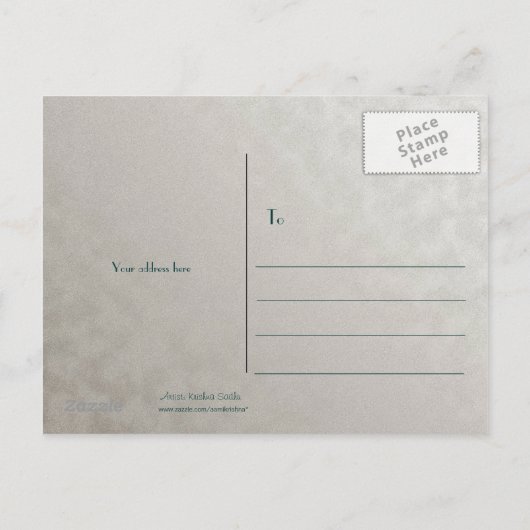 Peacock-Peahen Bewaar de datum Briefkaart, zilver Aankondigingskaart (Achterkant)