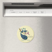 Peacock peahen bewaar de datum, ivoor magneet (Insitu (Vaatwasser))