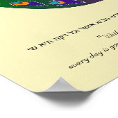 Peacock-Peahen in Love ketubah, kantha Poster (Hoek)