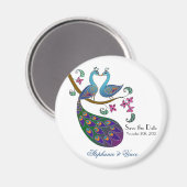 Peacock peahen - sla de datummagneet op (kantha/wh magneet (Voorkant / Achterkant)