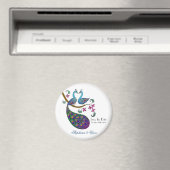 Peacock peahen - sla de datummagneet op (kantha/wh magneet (Insitu (Vaatwasser))