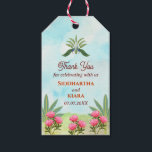 Peacock peonies Indian wedding thank you Gift tag Cadeaulabel<br><div class="desc">Ring in Your Gratitude with Magic: Indian Wedding Thank You Tags Express your heartfelt appreciation with these charming thank you tags, featuring peacocks and palms that captures the essence of your Indian wedding. Unveil the Beauty of Tradition. Adding a personal touch to your wedding favors. Expressing gratitude to your guests...</div>