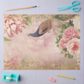 Peacock Peony Floral Blush Pink Gold Decoupage Tissuepapier (Craft)
