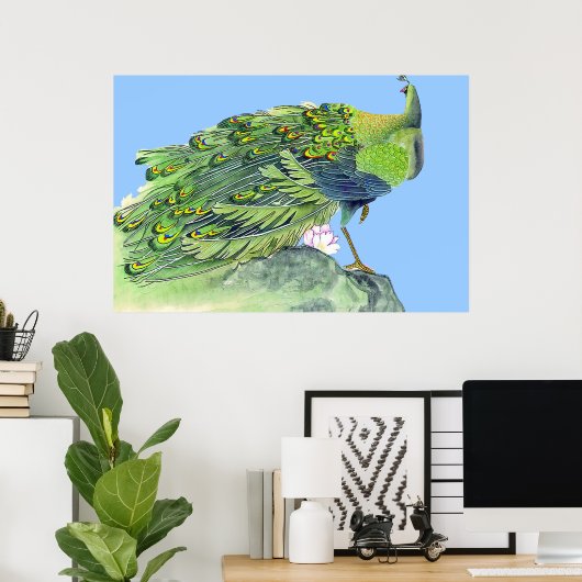 Peacock Permanent poster Tekening 2 (Thuiskantoor)