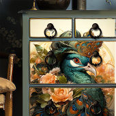Peacock Pet Anthropomorphic Art Nouveau Craft Tissuepapier