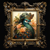 Peacock Pet Anthropomorphic Art Nouveau Craft Tissuepapier