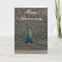 PEACOCK PHOTO ANNIVERSARY GREETING CARD KAART