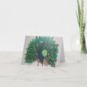 Peacock Photo Folded Note Kaart