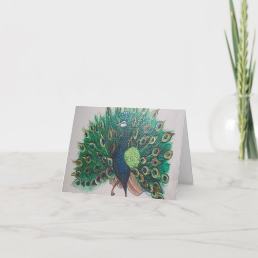 Peacock Photo Folded Note Kaart (Voorkant)
