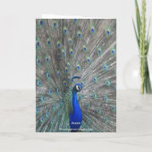 PEACOCK PHOTO HAPPY BIRTHDAY GREETING CARD  KAART (Achterkant)