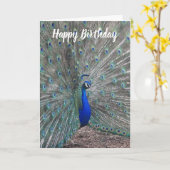 PEACOCK PHOTO HAPPY BIRTHDAY GREETING CARD  KAART (Gele Bloem)