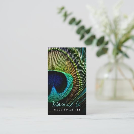  Peacock Photo make-up Artist Visitekaartje (Staand voorkant)