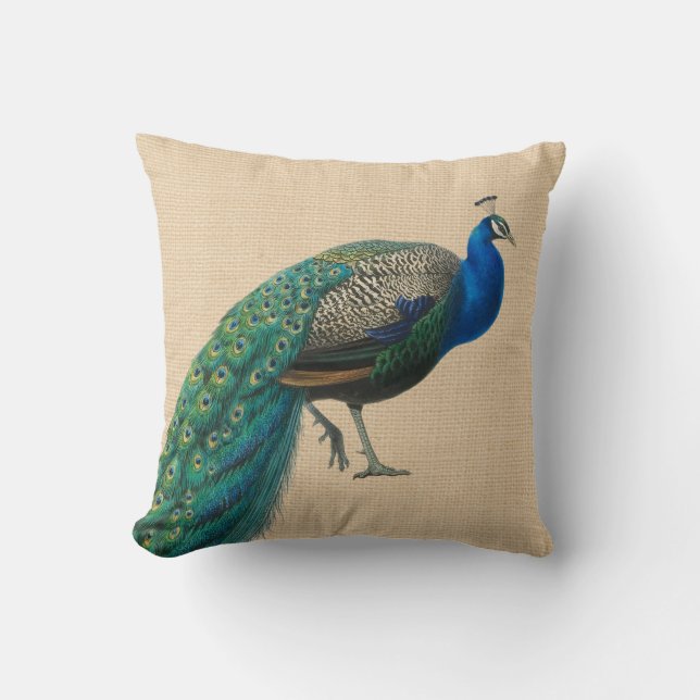 Peacock Pillow kleurig Kussen (Voorkant)