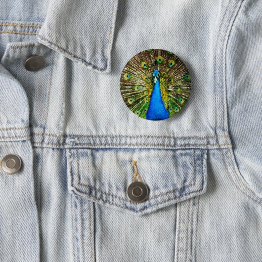 Peacock Pin Ronde Button 5,7 Cm (In situ)