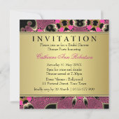 Peacock Pink Funky Vrijgezellenfeest Party Kaart (Achterkant)