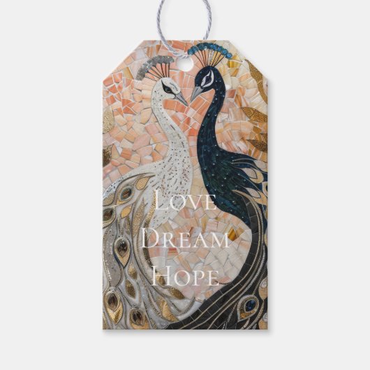  Peacock Pink Gold Glam Cadeaulabel (Voorkant)