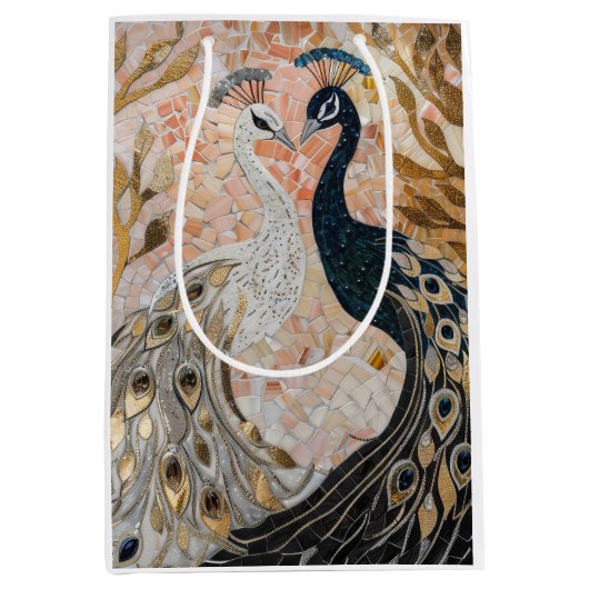  Peacock Pink Gold Glam Medium Cadeauzakje (Voorkant)