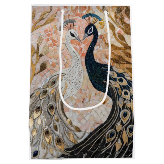  Peacock Pink Gold Glam Medium Cadeauzakje (Achterkant)