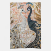  Peacock Pink Gold Glam Theedoek (Verticaal)