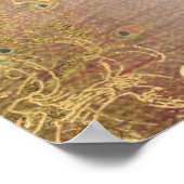 Peacock Pioen Bloemen Roze Goud Vrijgezellenfeest  Poster (Hoek)