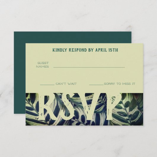 Peacock Plant Conservatory RSVP-kaarten RSVP Kaartje (Voorkant / Achterkant)