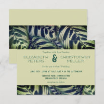 Peacock Plant Conservatory Wedding Invitation II
