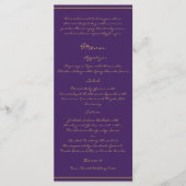 Peacock Pluim in Goud en Paarse Plum Menu (Voorkant)