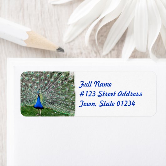 Peacock Pluim Mailing Label (Insitu)