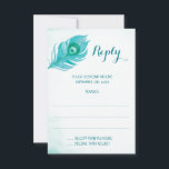 Peacock Pluim Monogram Bruiloft Antwoord Kaarten<br><div class="desc">Deze trouwreactiekaarten zijn voorzien van een waterverf pauwenveer. U kunt de tekstkleur en -stijl wijzigen door op de knop "Aanpassen" te klikken. Deze bruidsreactiekaarten maken deel uit van het Peacock Plume Wedding Collectie dat bijpassende bruiloft briefpapier en geschenken omvat. Bezoek de huwelijkspagina in onze winkel om het volledige aanbod van...</div>