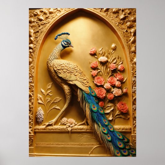 Peacock Plumage - Een uitbarsting van kleur voor u Poster (Voorkant)