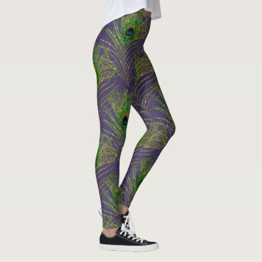 Peacock plumage glitter leggings (Rechts)