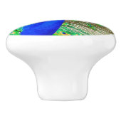 Peacock Plumage Keramische Knop (Zijkant)