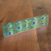 Peacock plumage naambordje (Zijkant)