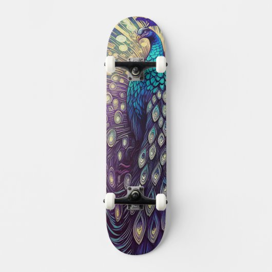 Peacock Plumage Persoonlijk Skateboard (Voorkant)