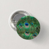 Peacock plumage ronde button 3,2 cm (Voorkant /achterkant)