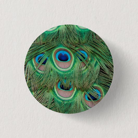 Peacock plumage ronde button 3,2 cm (Voorkant)