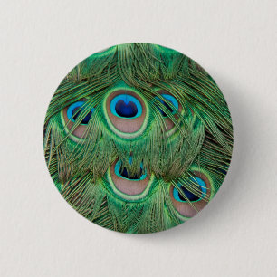 Peacock plumage ronde button 5,7 cm
