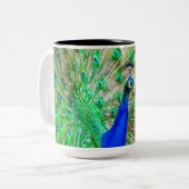 Peacock Plumage Tweekleurige Koffiemok (Voorkant links)