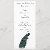 Peacock Plume bruiloft receptie menu (Voorkant)