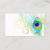 PEACOCK PLUME+FILIGREE SWIRLS VISITEKAARTJE (Achterkant)