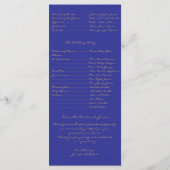 Peacock Plume in Gold en Navy Blue-programma Programmakaart (Achterkant)