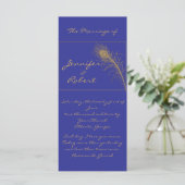 Peacock Plume in Gold en Navy Blue-programma Programmakaart (Staand voorkant)