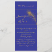 Peacock Plume in Gold en Navy Blue-programma Programmakaart (Voorkant)