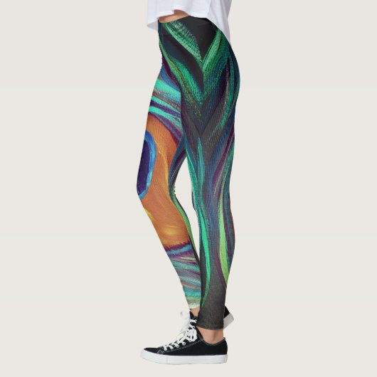 Peacock Plume-Leggings Leggings (Links)