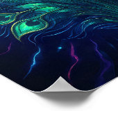 Peacock Plume Pulse: Velvet Jewel Tone Abstract Poster (Hoek)