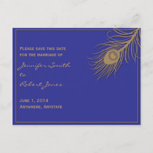 Peacock Plume Save the Date Briefkaart