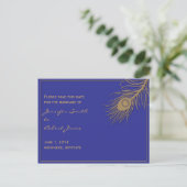 Peacock Plume Save the Date Briefkaart (Staand voorkant)