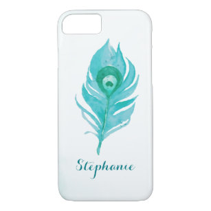 Peacock Plume Waterverf Case-Mate iPhone Case